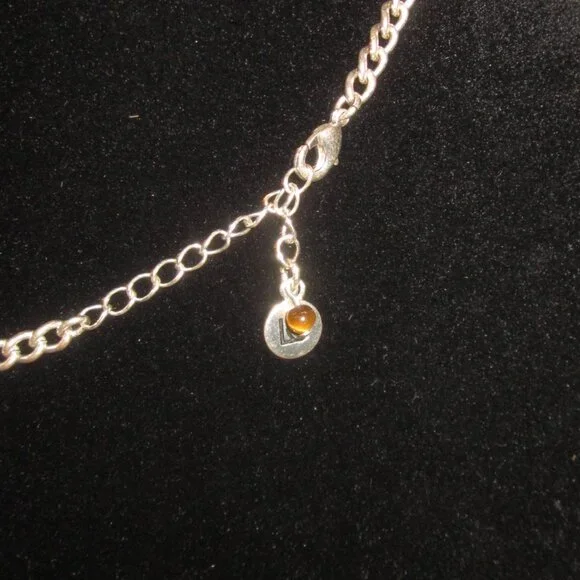 Liz Claiborne Vintage Silver Tone Bib Choker Necklace - Picture 2 of 2